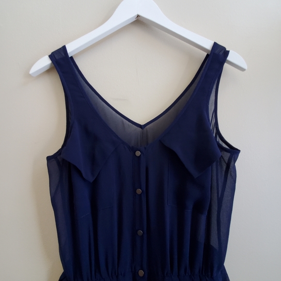 Vintage Sleeveless blouse like dress with snap button opening, small - Picture 2 of 6